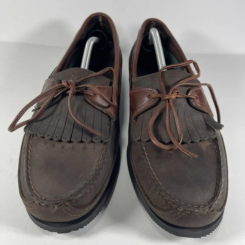 Timberland Men's 13 M Vintage Kiltie Tassel Loafers Boat Shoes Brown Vibram Sole